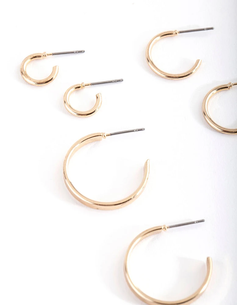 Gold Sleeper Earring 6-Pack