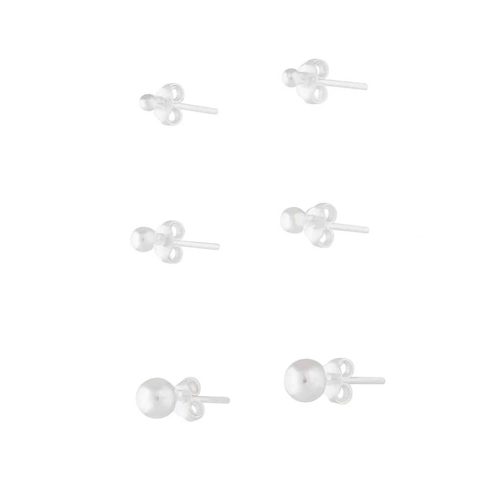 Sterling Silver Graduated Stud Pack