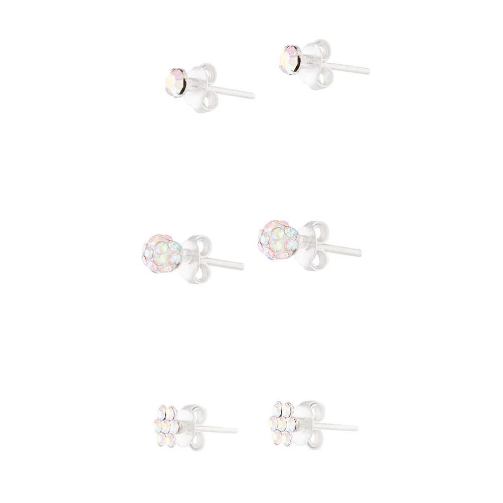 Sterling Silver Diamante Stud