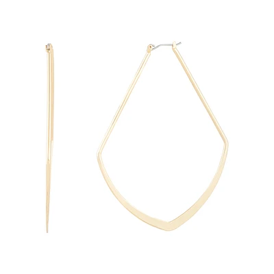 Gold Irregular Shape Hoop Earrings