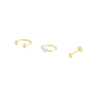 Gold Surgical Steel Hoop Stud Ball Pack