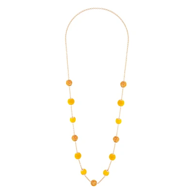 Gold Wrap Bead Station Necklace