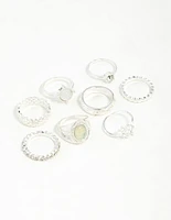 Silver Crosshatch Ring 8-Pack