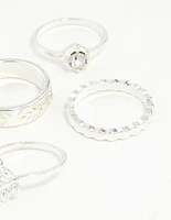 Silver Crosshatch Ring 8-Pack