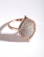 Rose Gold Glitter Leaf Shape Ring