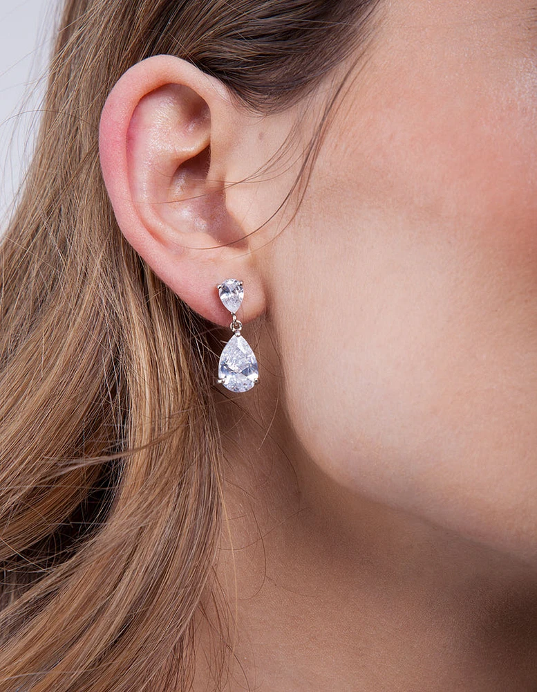 Mirrored Teardrop Crystal Earring