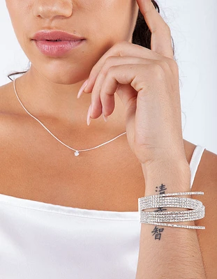 Silver Overlap Cup Chain Cup Bracelet