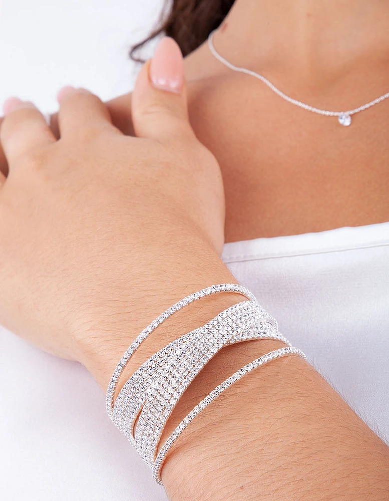 Silver Overlap Cup Chain Cup Bracelet