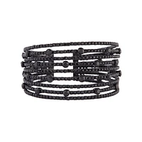 Black Multi Row Bling Station Cuff