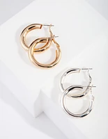 Gold & Silver Hoop Earring Pack