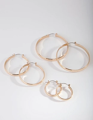 Gold Size Hoop Earring Pack