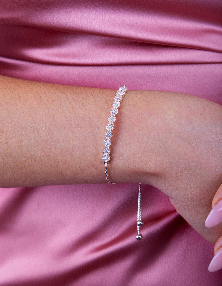 Rose Gold Crystal Toggle Bracelet