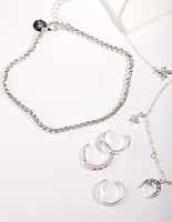 Silver Toe Ring & Anklet Set