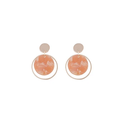 Rose Gold Circle Acrylic Disc Earrings