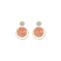 Rose Gold Circle Acrylic Disc Earrings