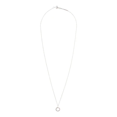 Sterling Silver Circle Diamante Pendant Necklace