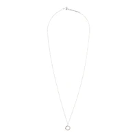 Sterling Silver Circle Diamante Pendant Necklace