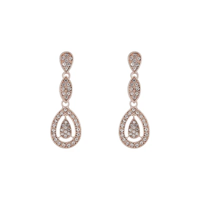 Rose Gold Stone Set Cut Out Earrings