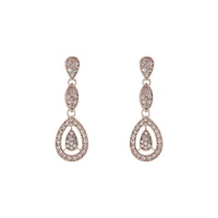 Rose Gold Stone Set Cut Out Earrings