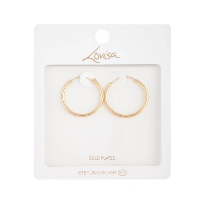 Gold Plated Sterling Silver Hoop Earrings