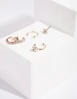 Rose Gold Diamante Cuff Ear Pack