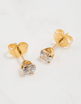 Gold 24K Cubic Zirconia 24K Piercing Stud