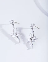 Floral Drop Diamond Simulant Earring