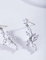 Floral Drop Diamond Simulant Earring