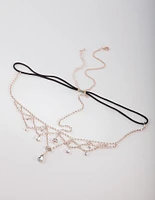 Rose Gold Crystal Jewel Drop Headchain