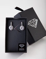 Cubic Zircona Round Fancy Drop Earrings