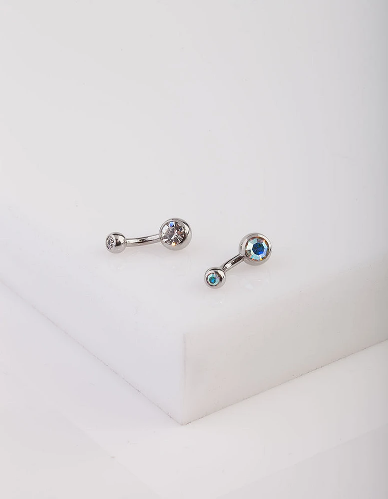 Surgical Steel Iridescent Belly Bar Pack
