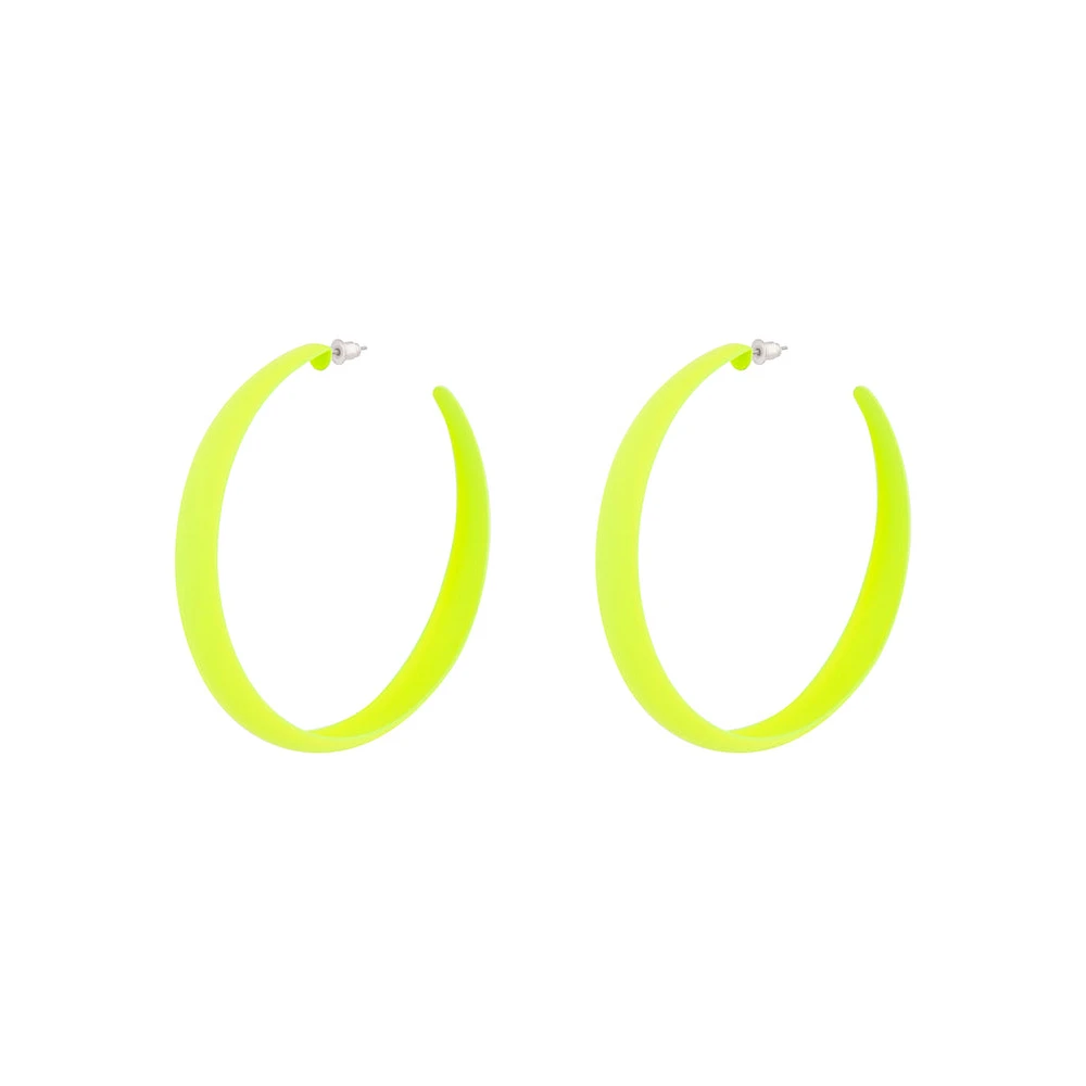 Neon Yellow 3/4 Hoop Earrings