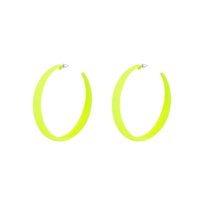 Neon Yellow 3/4 Hoop Earrings