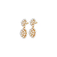 Gold Pearl Multi Ball Earrings