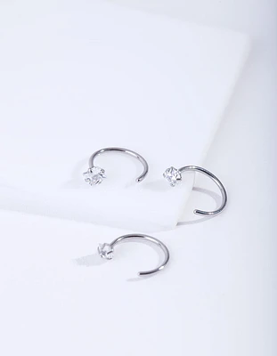 Surgical Steel Crystal Nail Nose Ring Pack