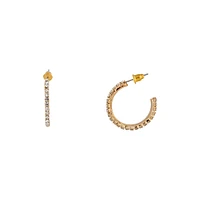 Gold Diamante Small Hoop Earrings