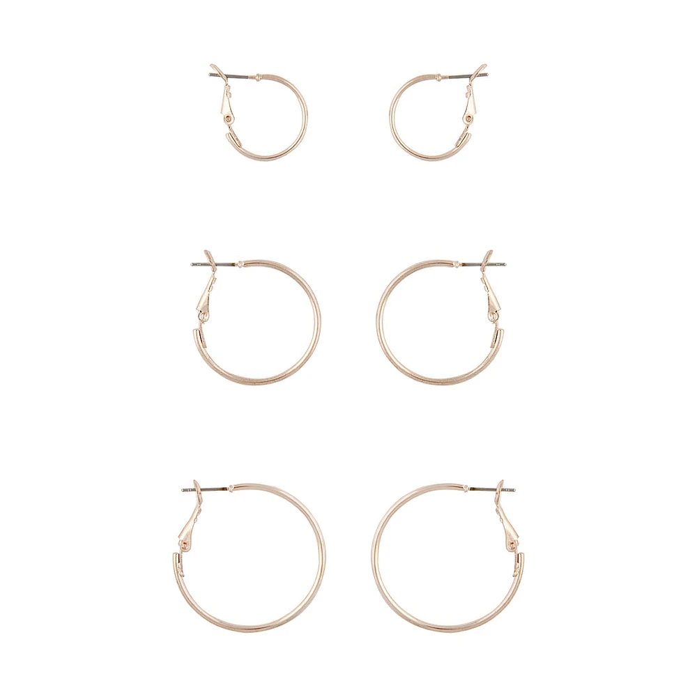 Rose Gold Sleeper Hoop Earring Pack