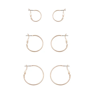 Rose Gold Sleeper Hoop Earring Pack