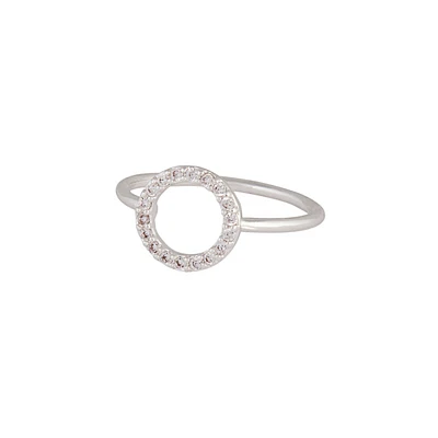 Silver Cubic Zirconia Open Circle Ring