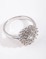 Silver Cubic Zirconia Round Surround Ring