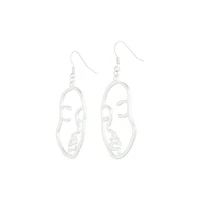 Silver Small Face Earrings