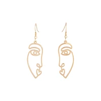 Gold Swirl Face Earrings