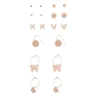 Rose Gold Butterfly Stud & Sleeper Earring Pack