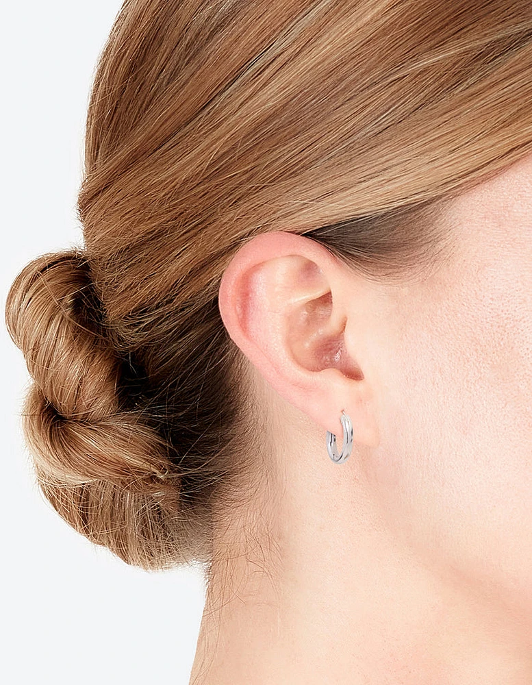 Sterling Silver Chunky Huggie Earrings