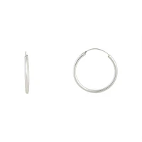 Sterling Silver Thick Hoop Earrings