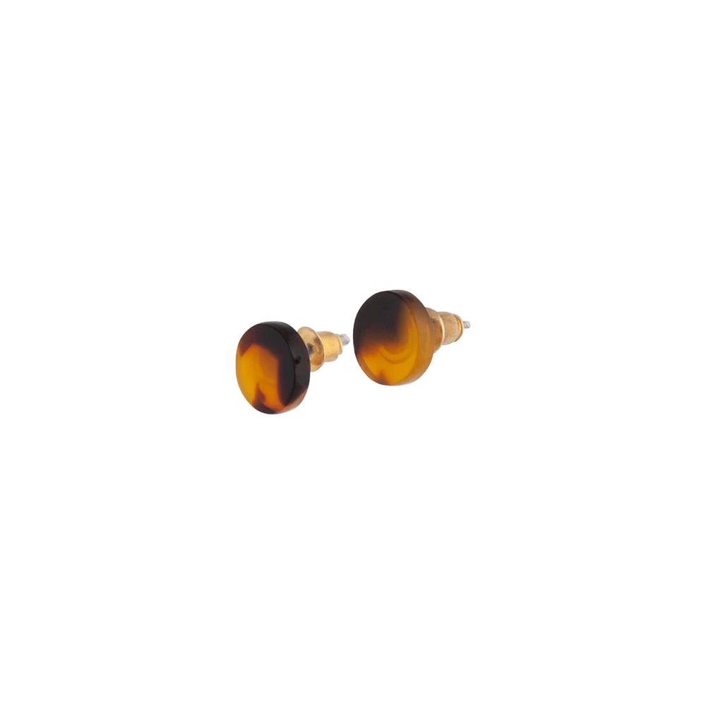 Acrylic Mini Circle Tortoiseshell Earrings