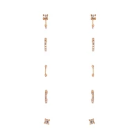 Gold Diamante Cuff Earrings 5-Pack