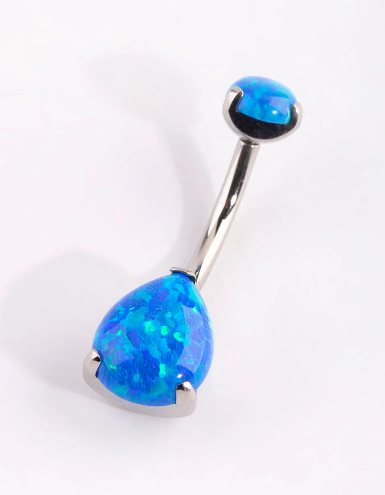 Surgical Steel Opal Belly Bar