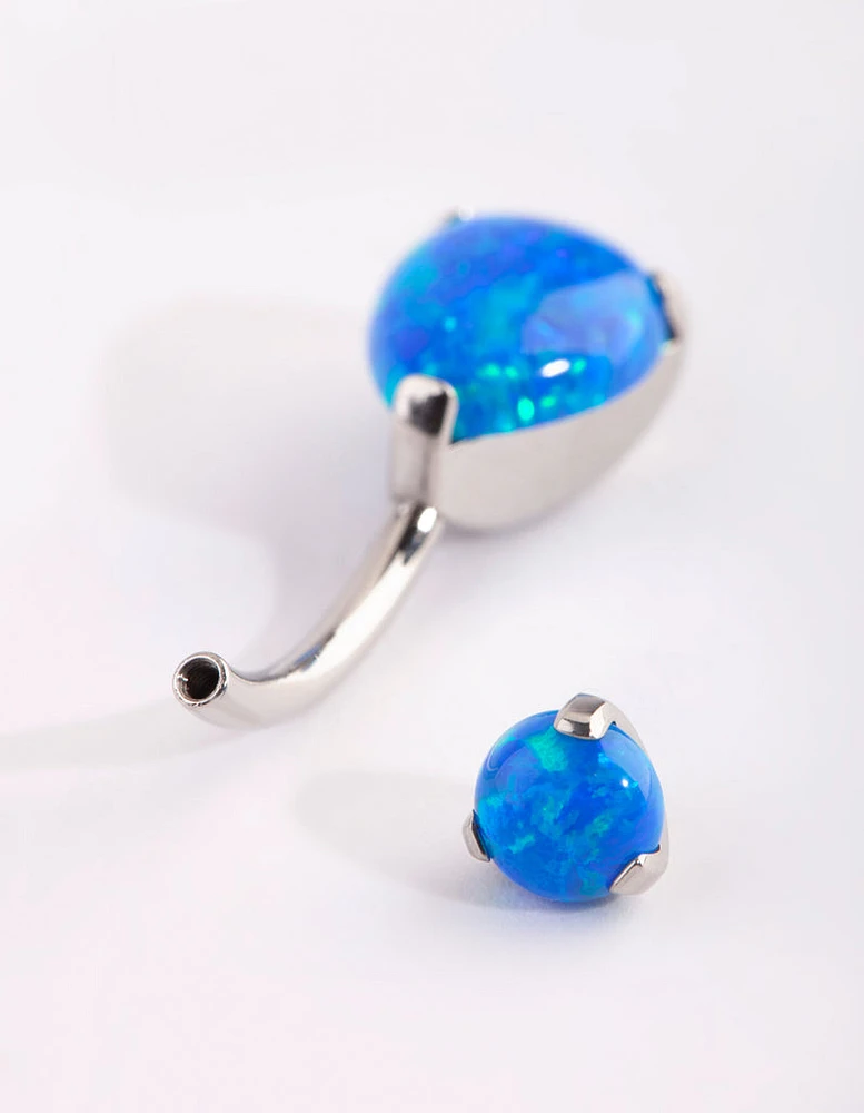 Surgical Steel Opal Belly Bar