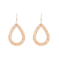 Rose Gold Mesh Teardrop Earrings